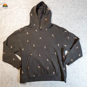 Jordan Pullover Hoodie Black Essentials Graphic Fleece Long Sleeve Men's 2XL